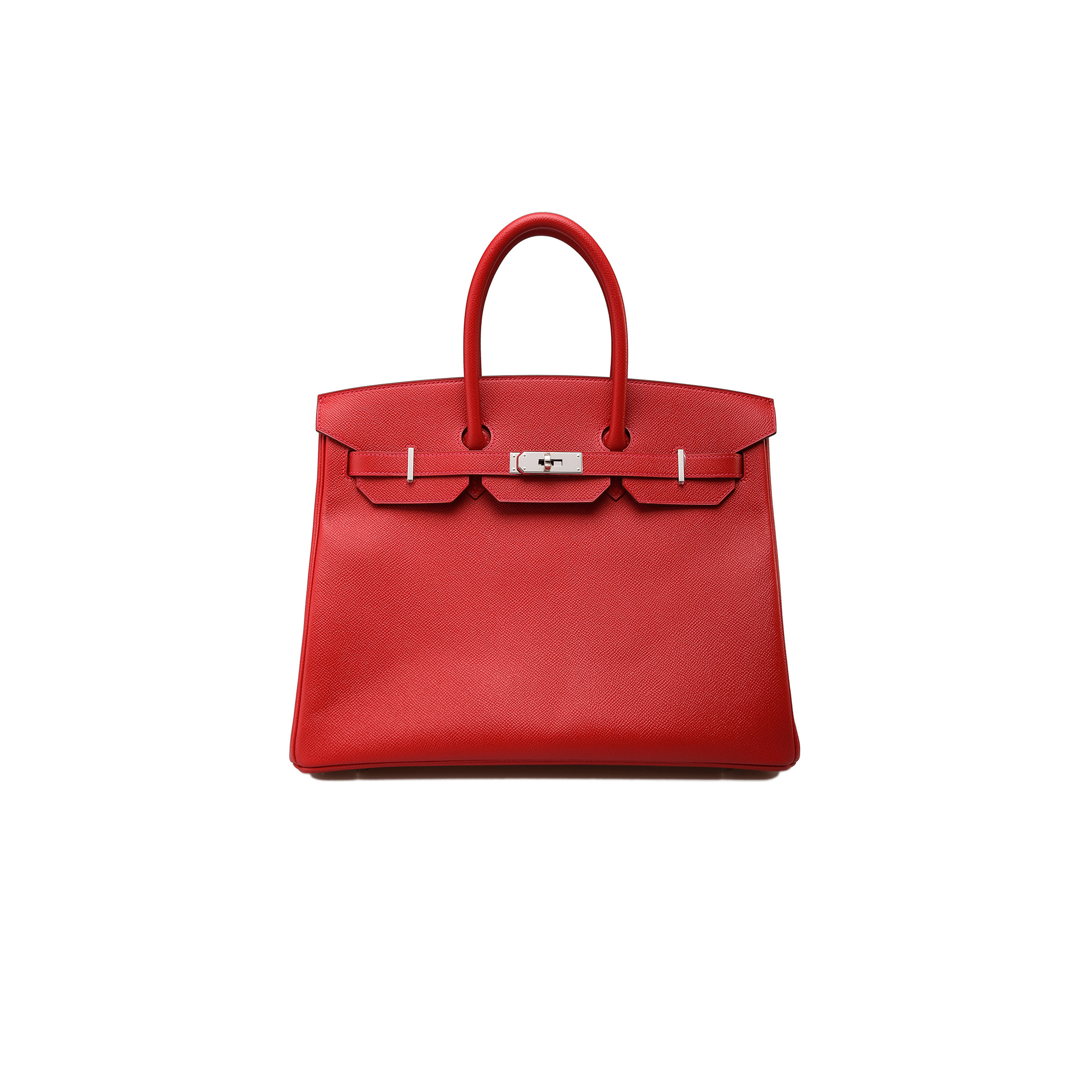 HERMÈS BIRKIN 35 SWIFT LEATHER RED SILVER BUCKLE H049362CC02 (35*25*18cm)